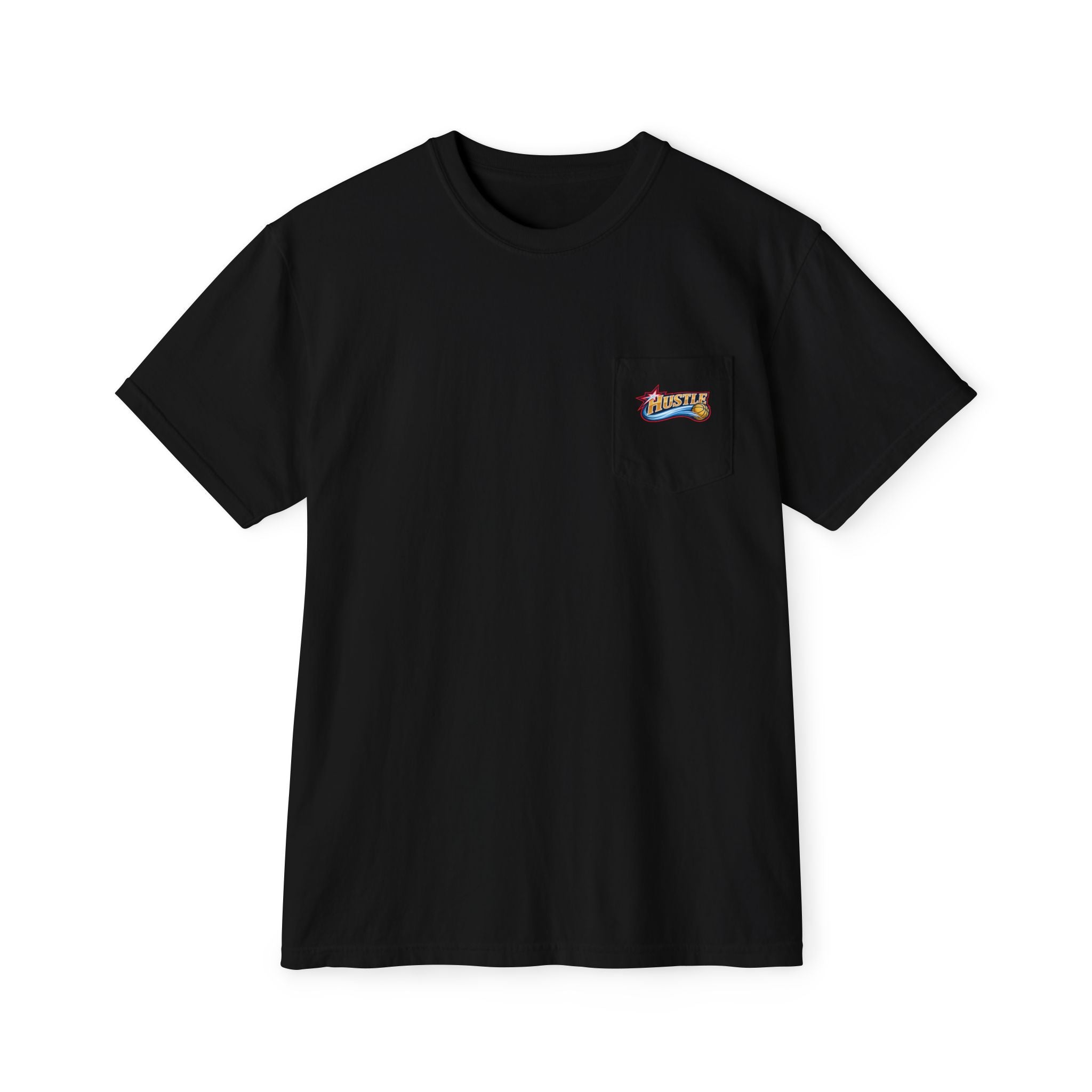 Hustle Sixers Logo Pocket Tee - Retro 76ers Pocket T-Shirt Comfort