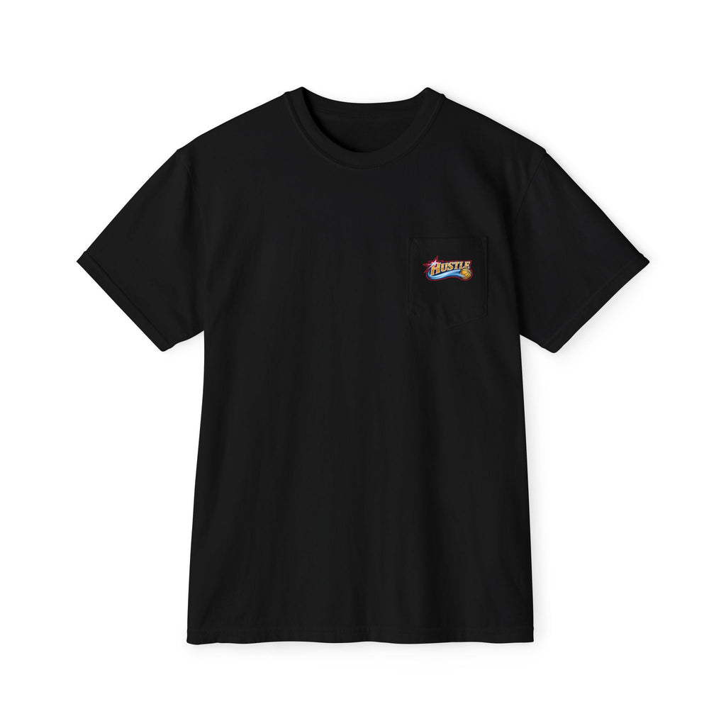 Hustle Sixers Logo Pocket Tee - Retro 76ers Pocket T-Shirt Comfort Colors