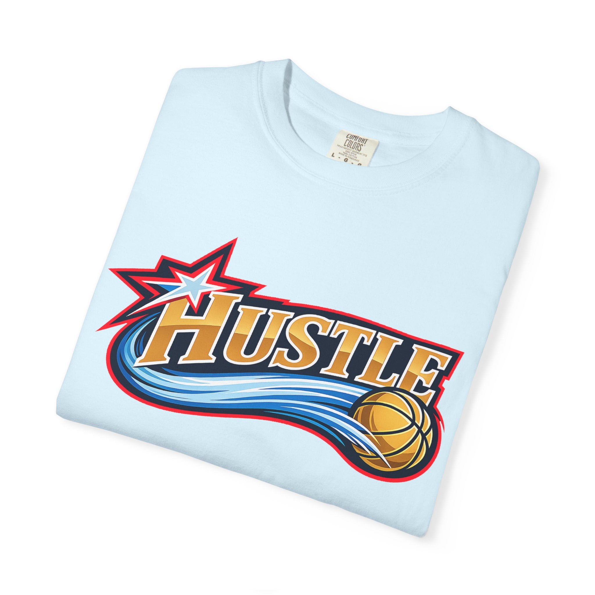 Hustle Sixers Logo T-Shirt - Retro 76ers Tee Comfort Colors