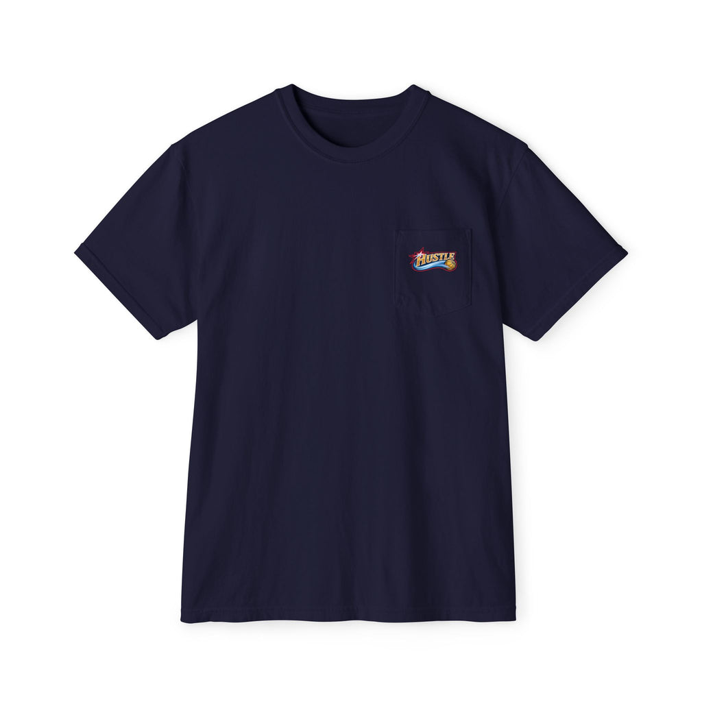 Hustle Sixers Logo Pocket Tee - Retro 76ers Pocket T-Shirt Comfort Colors