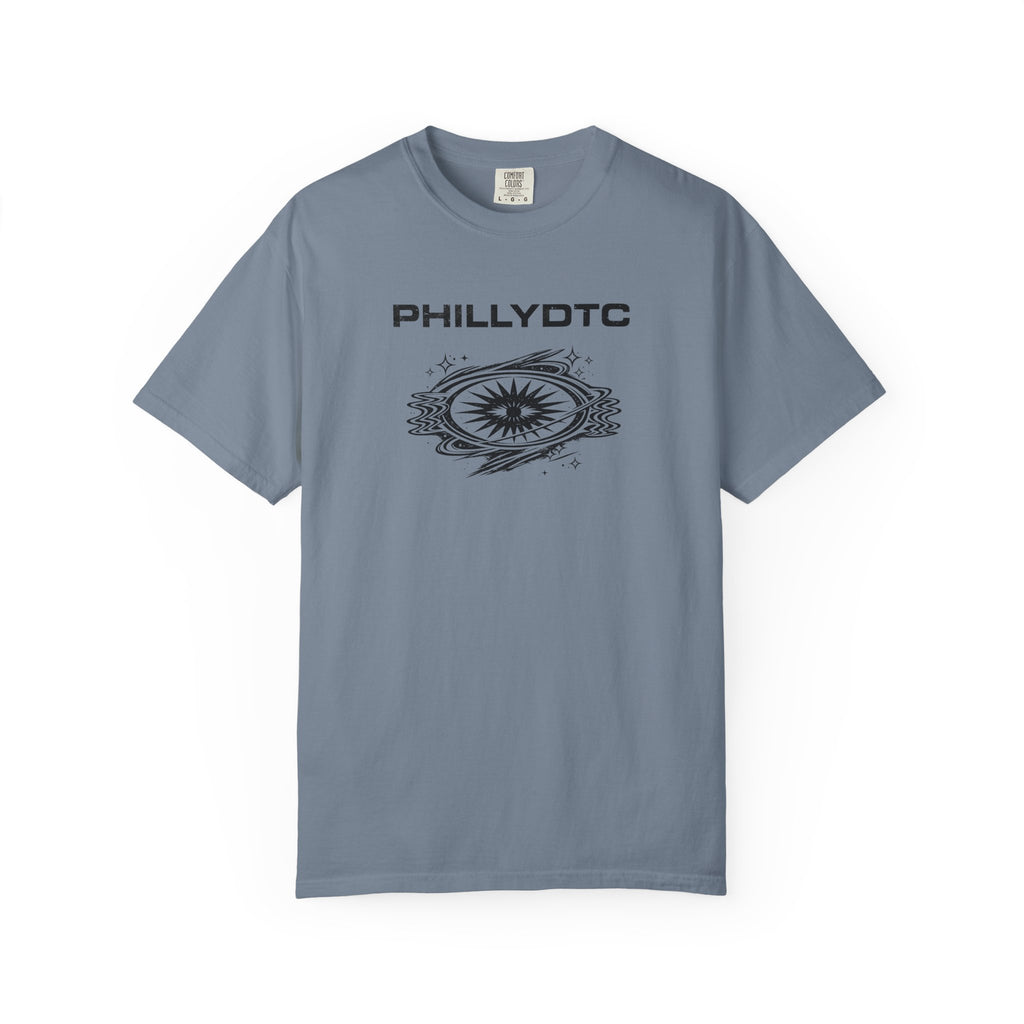 PhillyDTC 90s Rave Graphic Tee - Cosmic Compass Grunge T-Shirt