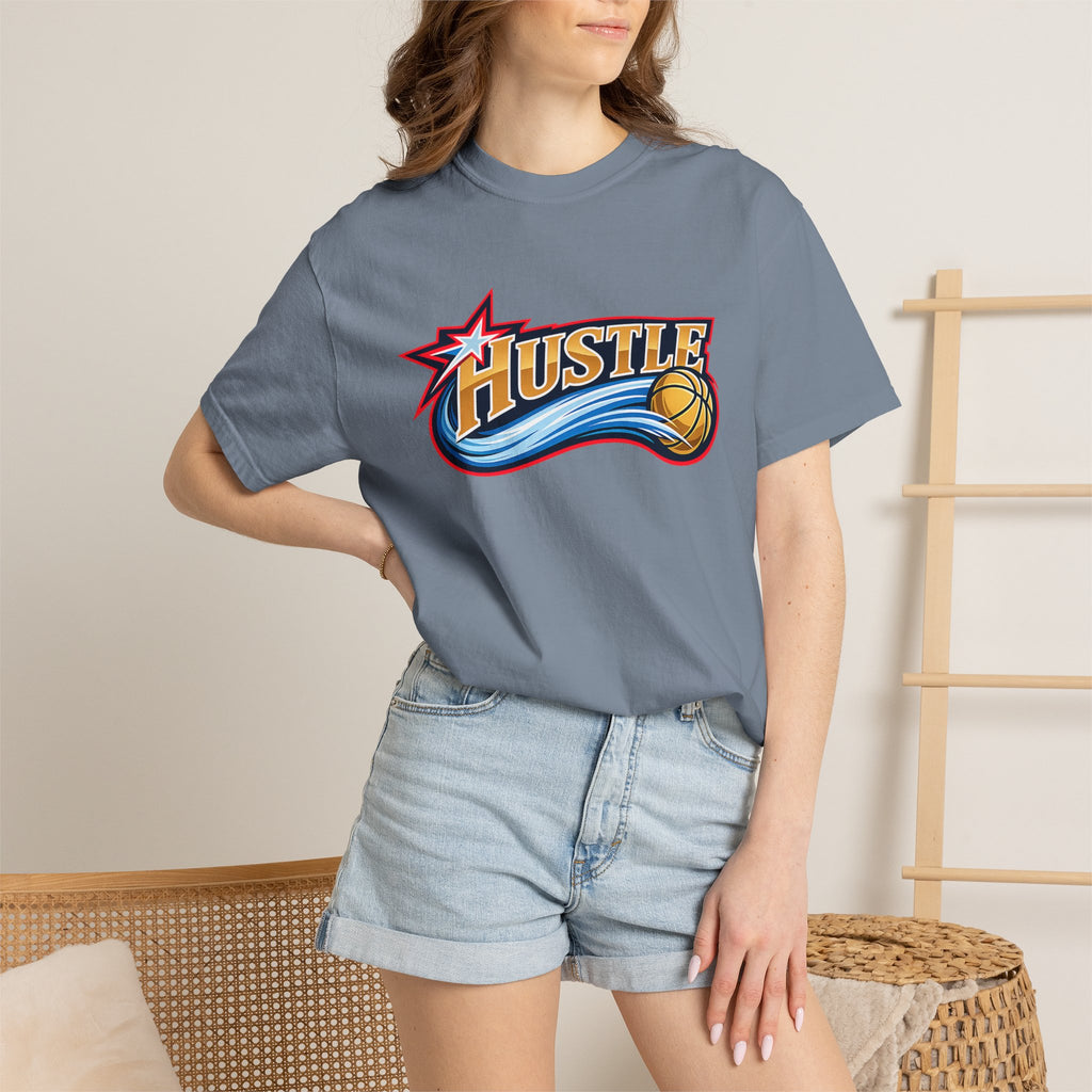 Hustle Sixers Logo T-Shirt - Retro 76ers Tee Comfort Colors