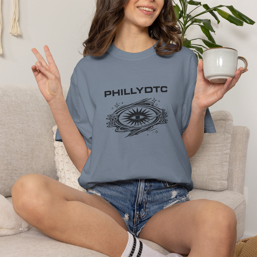 PhillyDTC 90s Rave Graphic Tee - Cosmic Compass T-Shirt