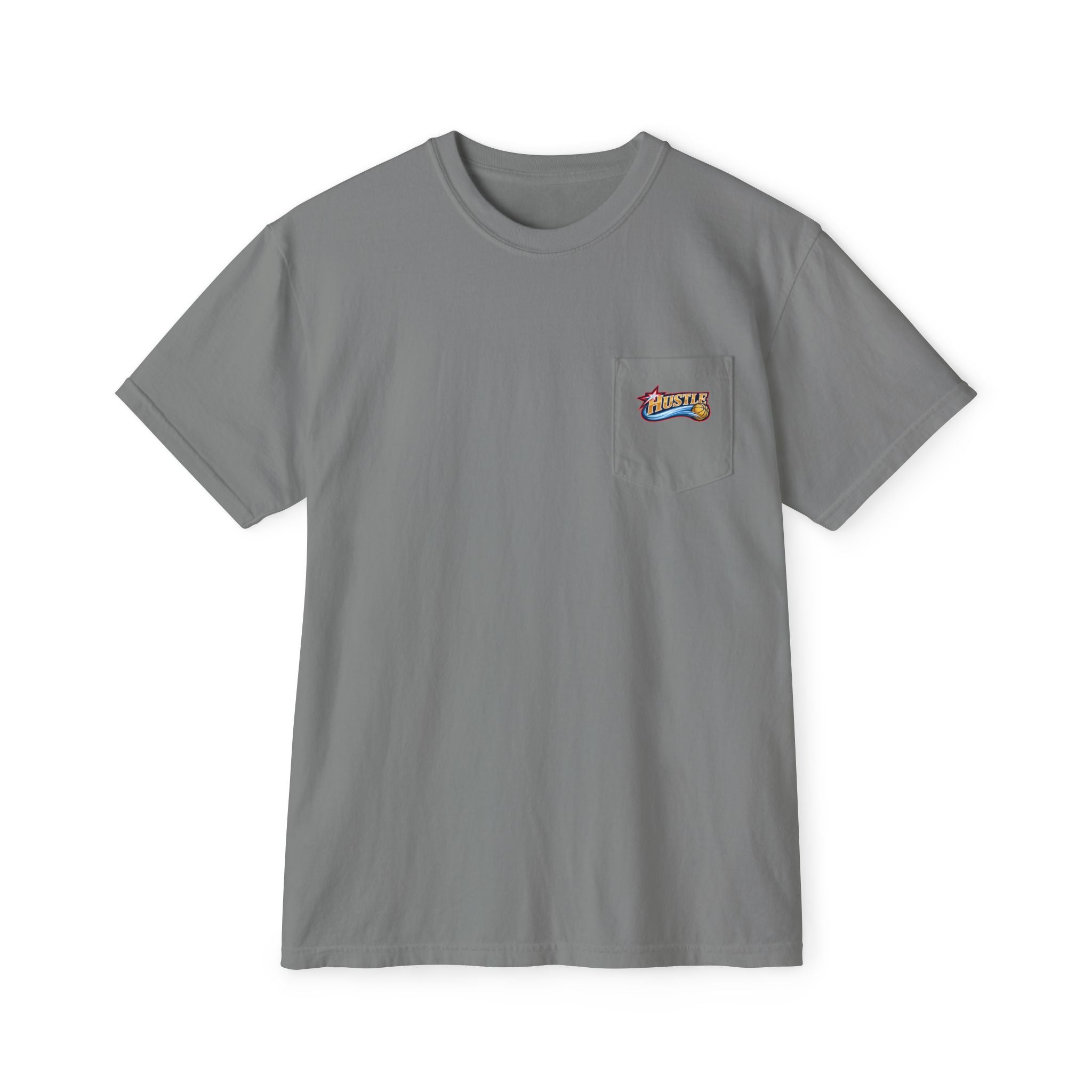 Hustle Sixers Logo Pocket Tee - Retro 76ers Pocket T-Shirt Comfort Colors
