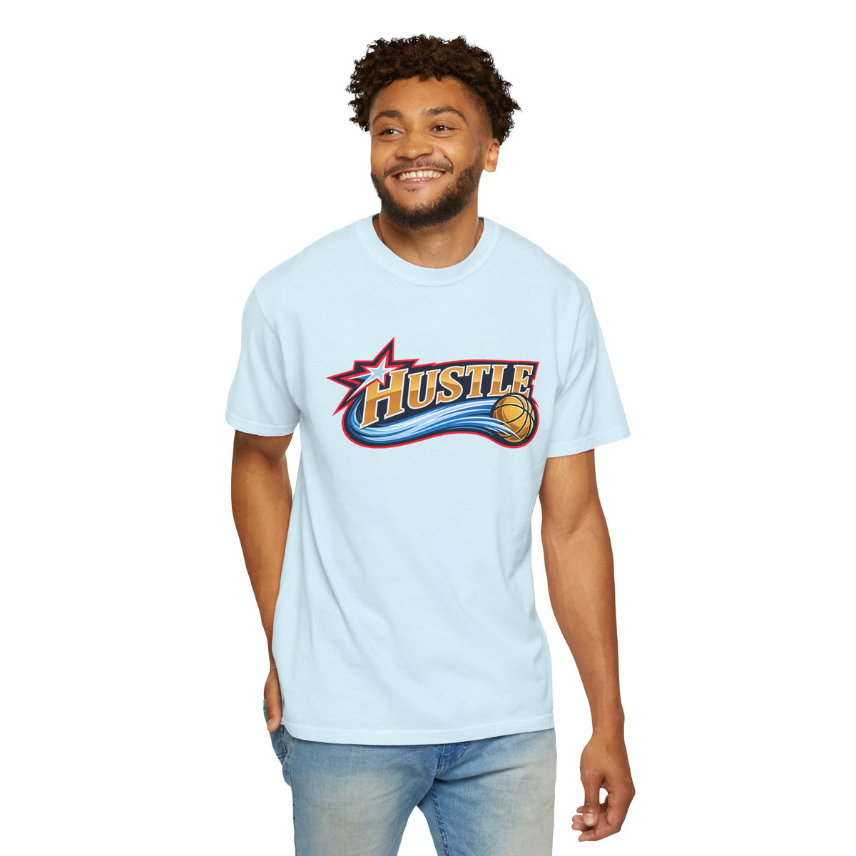 Hustle Sixers Logo T-Shirt - Retro 76ers Tee Comfort Colors