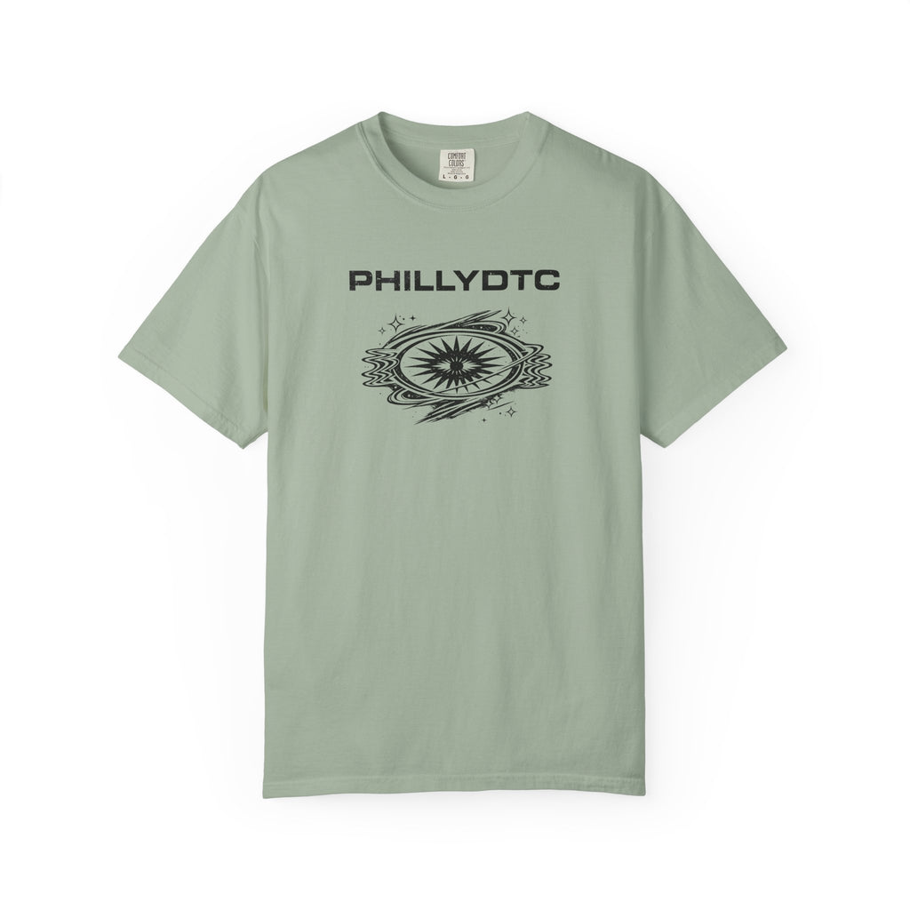 PhillyDTC 90s Rave Graphic Tee - Cosmic Compass Grunge T-Shirt