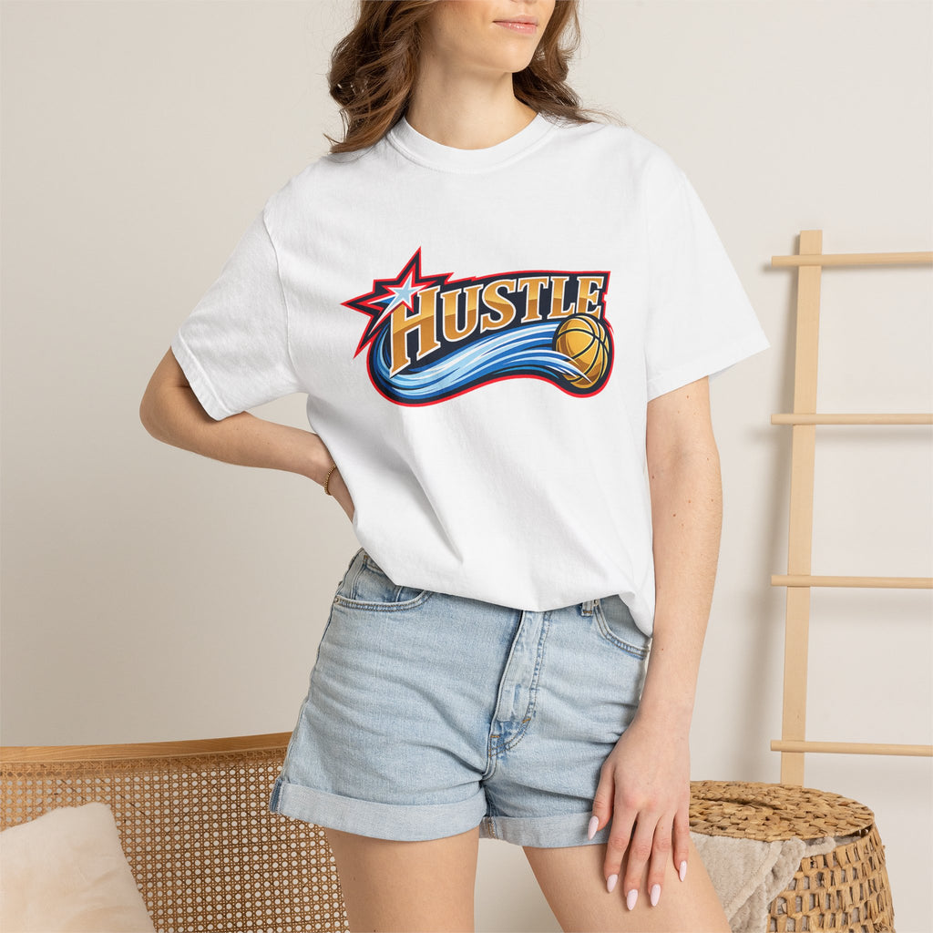 Hustle Sixers Logo T-Shirt - Retro 76ers Tee Comfort Colors