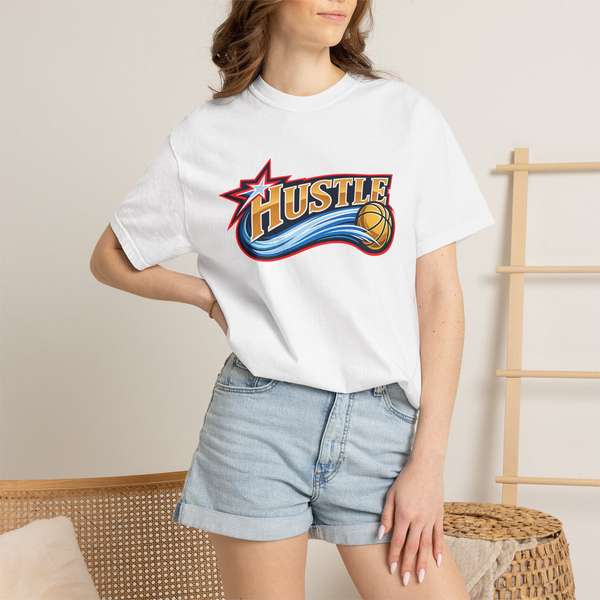 Hustle Sixers Logo T-Shirt - Retro 76ers Tee Comfort Colors