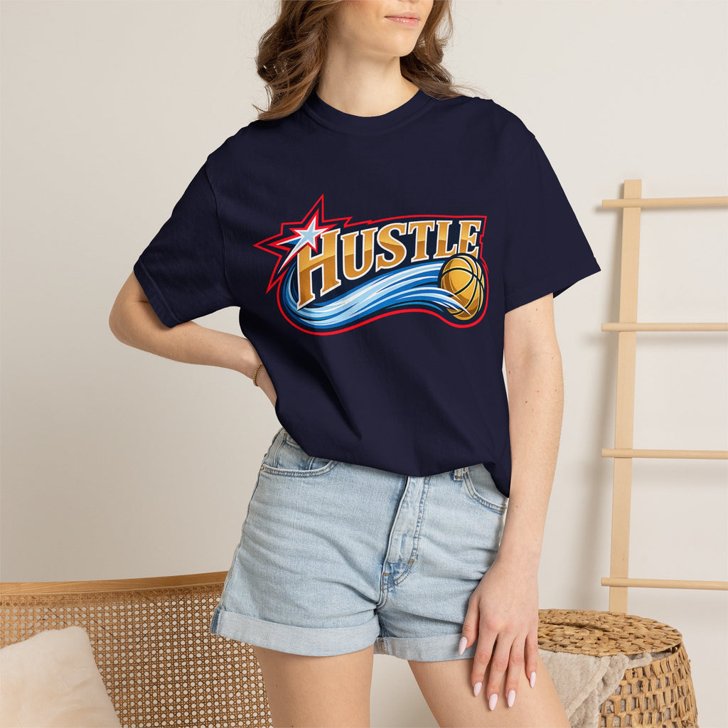 Hustle Sixers Logo T-Shirt - Retro 76ers Tee Comfort Colors