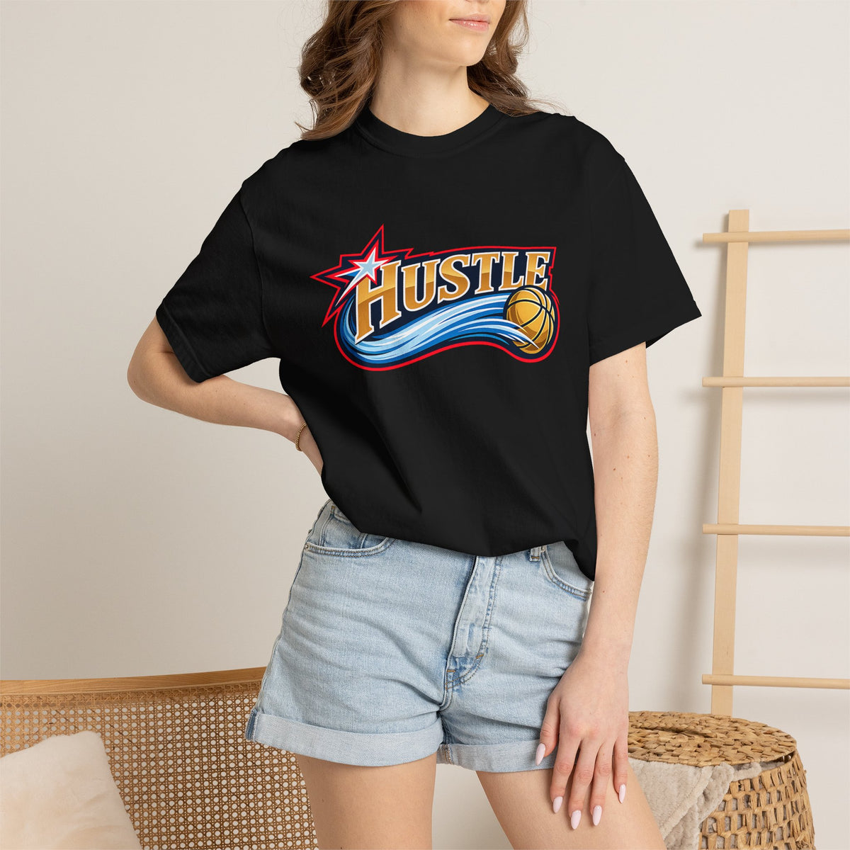 Hustle Sixers Logo T-Shirt - Retro 76ers Tee Comfort Colors