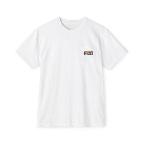 Hustle Sixers Logo Pocket Tee - Retro 76ers Pocket T-Shirt Comfort Colors