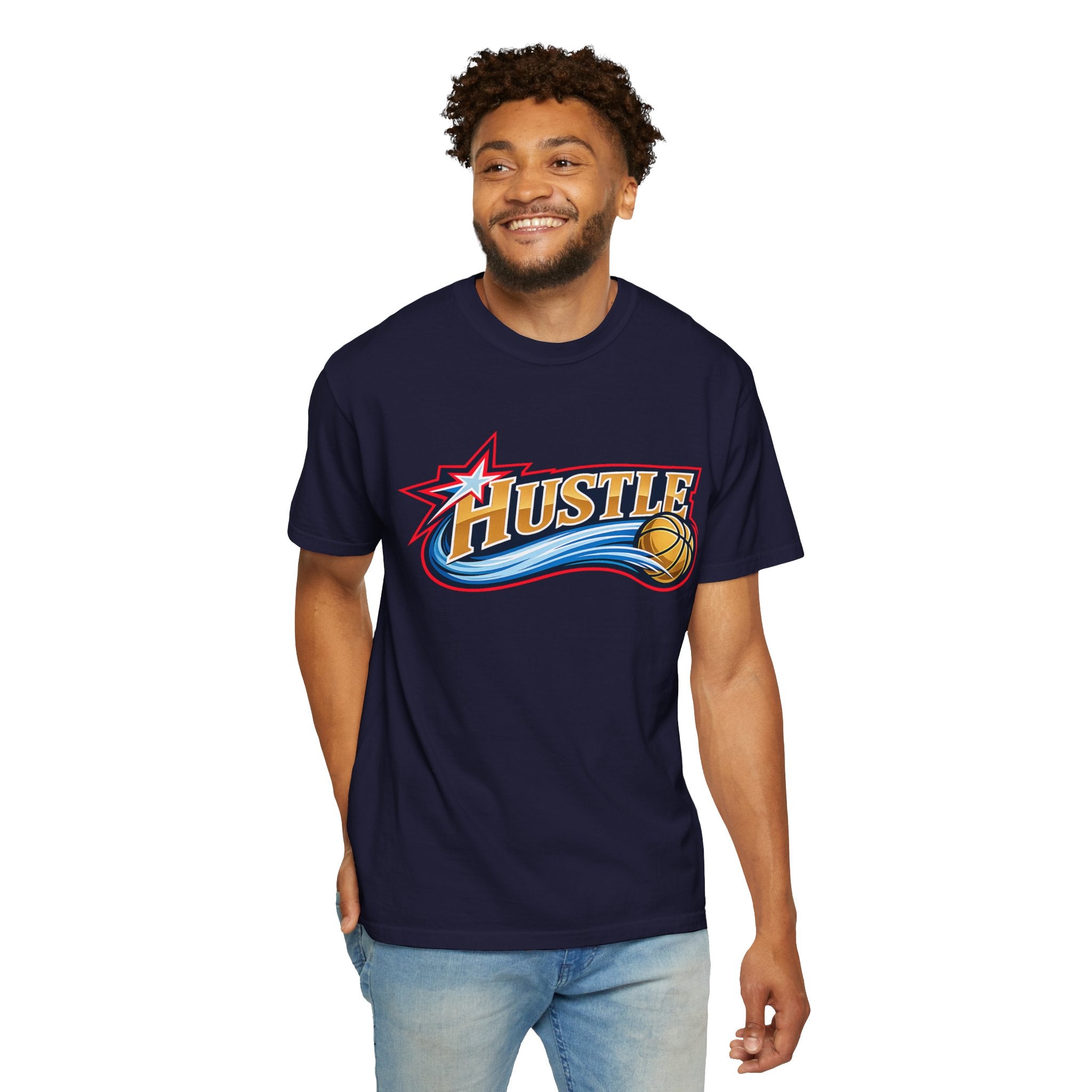 Hustle Sixers Logo T-Shirt - Retro 76ers Tee Comfort Colors