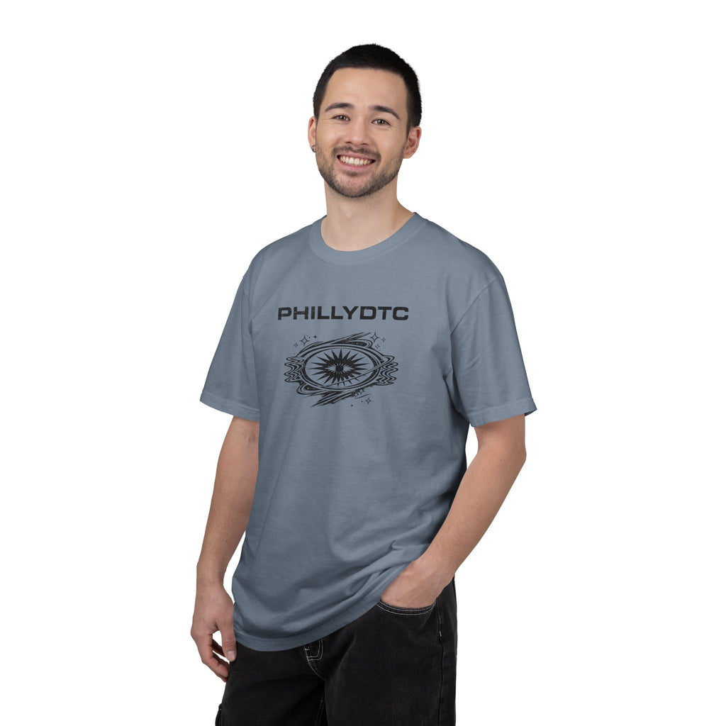 PhillyDTC 90s Rave Graphic Tee - Cosmic Compass Grunge T-Shirt