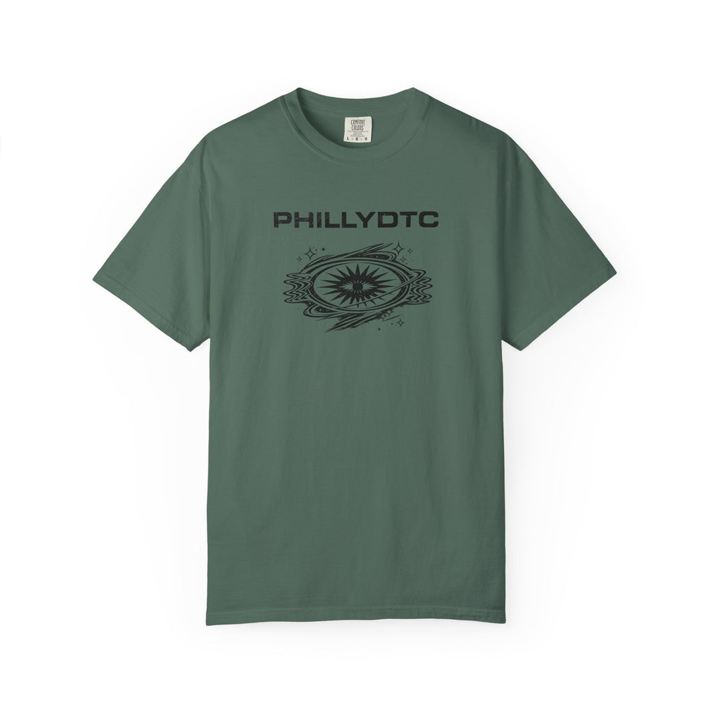 PhillyDTC 90s Rave Graphic Tee - Cosmic Compass Grunge T-Shirt