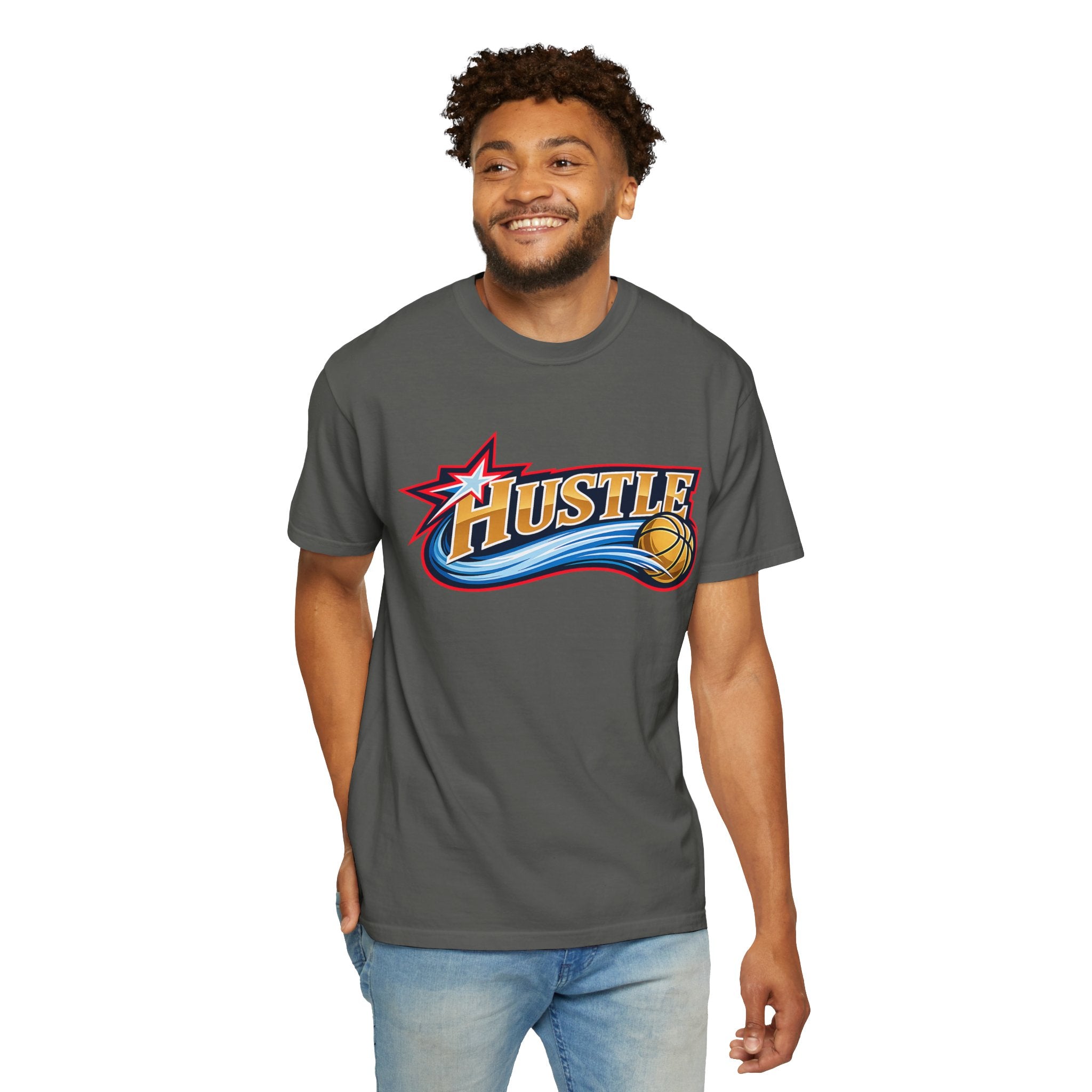Hustle Sixers Logo T-Shirt - Retro 76ers Tee Comfort Colors